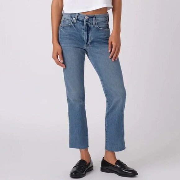 AMO Denim - AMO Denim Loverboy High Waist Straight Leg Jeans in Loved Wash Size 24